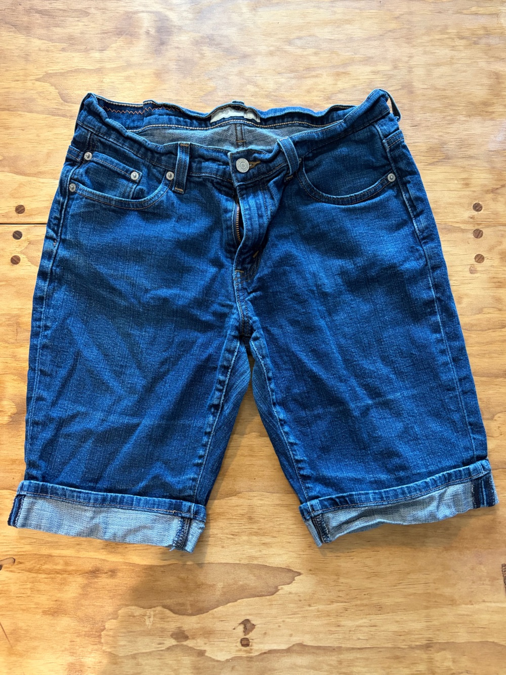 Levi's Denim Jean Shorts Size 10 Blue Cuffed Hem Vintage